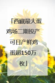 西藏最大蛋鸡场二期投产 可日产鲜鸡蛋超150万枚